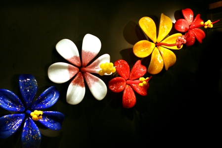 Blown Glass Hibiscus Flower by Samuel Decker